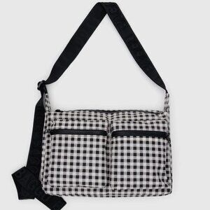 NWT Baggu Medium Cargo Crossbody - Black & White Gingham